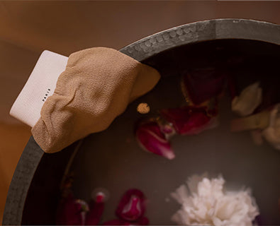 Cocoa Copper Pedicure Bowl With Flowers