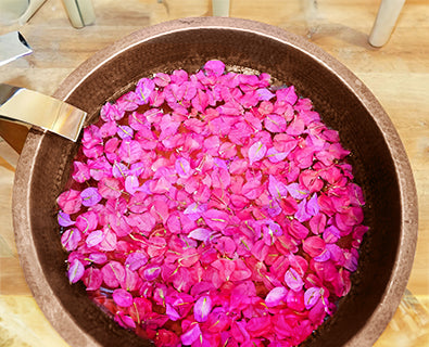 Kahlua Copper Pedicure Bowl With Flowers