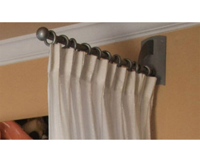 Silver Wooden Privacy Scroll Rod - Wall Mount